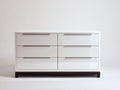 Cassettiera - Legno - 150 x 45 x 85 cm - Bianco lucido-Antracite - Contemporaneo