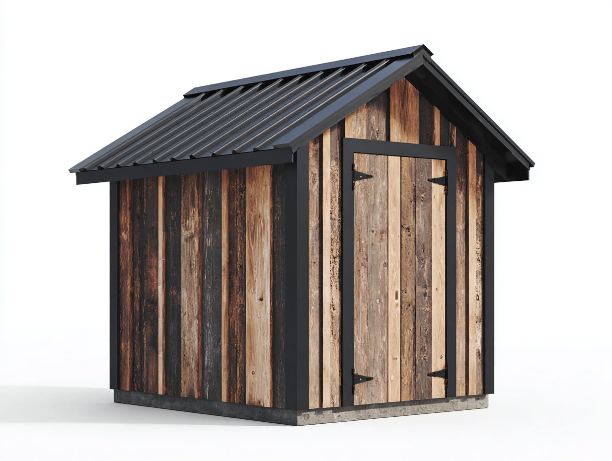 Casetta da giardino-Legno-260x200x225 cm-Marrone-Nero-Stile rustico moderno