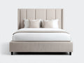 Letto matrimoniale - Tessuto - 216x182x145 cm - Beige - Contemporaneo elegante