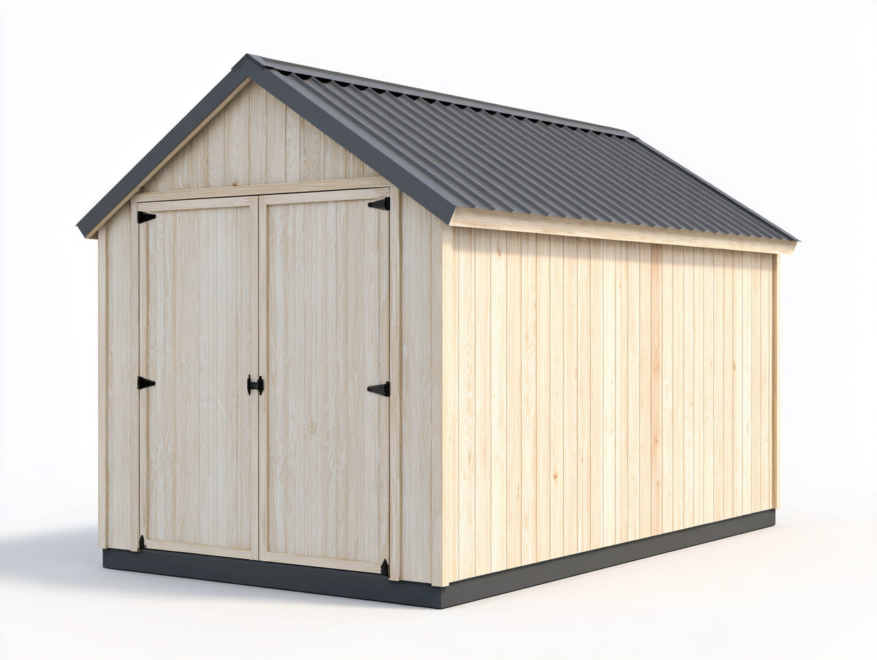 Casetta da giardino-Legno-252x196x232 cm-Legno chiaro-Grigio antracite-Design essenziale con doppia porta e copertura inclinata