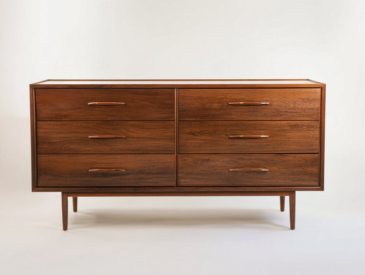 Cassettiera - Legno - 156 x 46 x 87 cm - Marrone caldo - Retrò moderno
