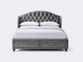 Letto matrimoniale - Velluto - 219x176x131 cm - Grigio antracite - Classico contemporaneo