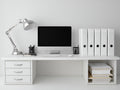 Scrivania-Legno ingegnerizzato-172x60x75 cm-Bianco-Argento-Stile moderno con cassetti e vano aperto