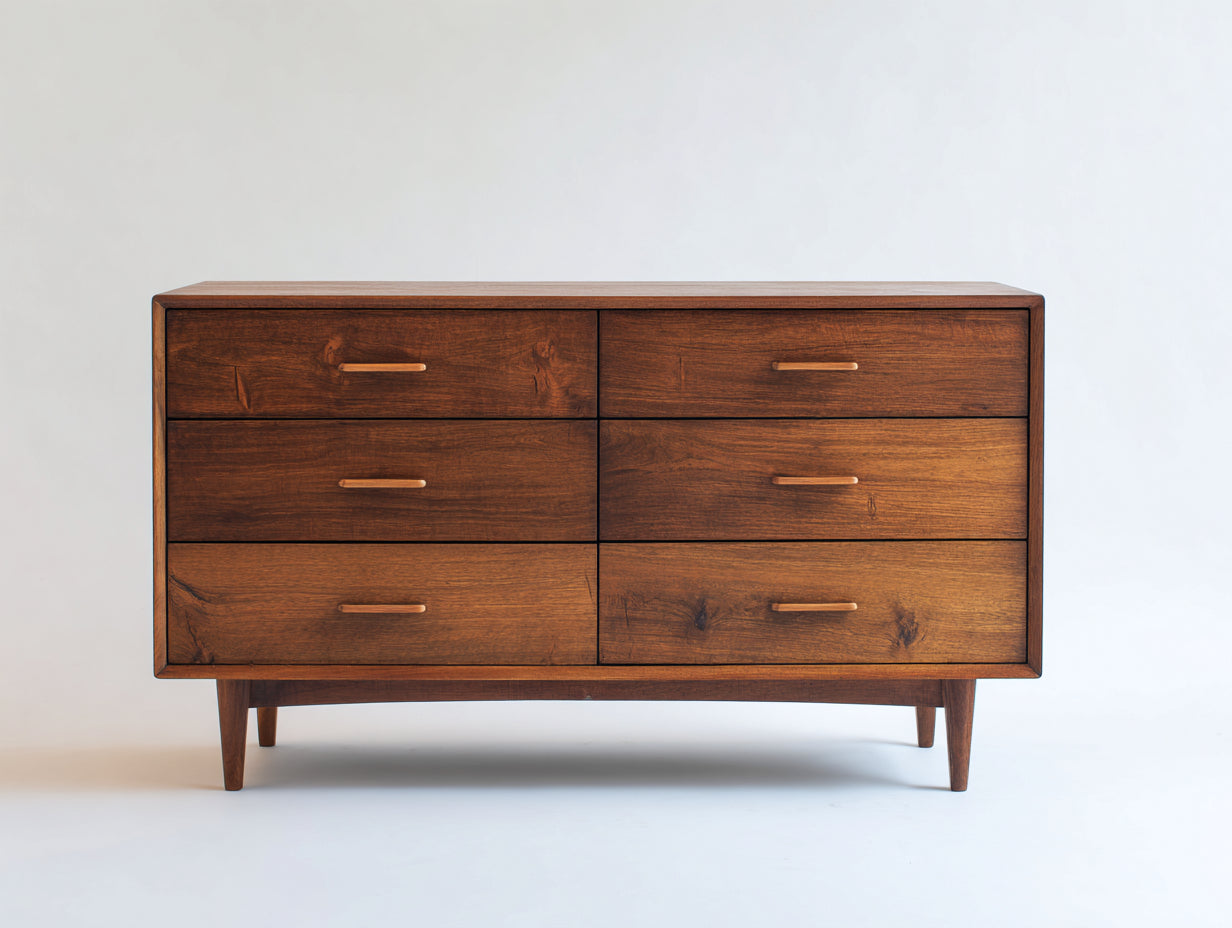 Cassettiera - Legno - 148 x 45 x 84 cm - Marrone castagno - Vintage moderno