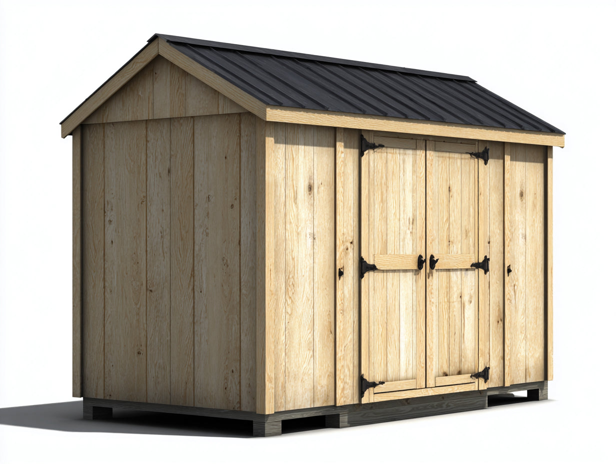 Casetta da giardino-Legno-300x240x220 cm-Naturale-Nero-Stile rustico