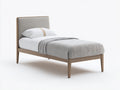 Letto singolo-Tessuto-Legno-207x99x104 cm-Grigio chiaro-Rovere naturale-Stile scandinavo moderno
