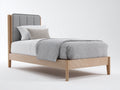 Letto singolo-Tessuto-Legno-210x103x111 cm-Grigio medio-Rovere naturale-Stile scandinavo contemporaneo