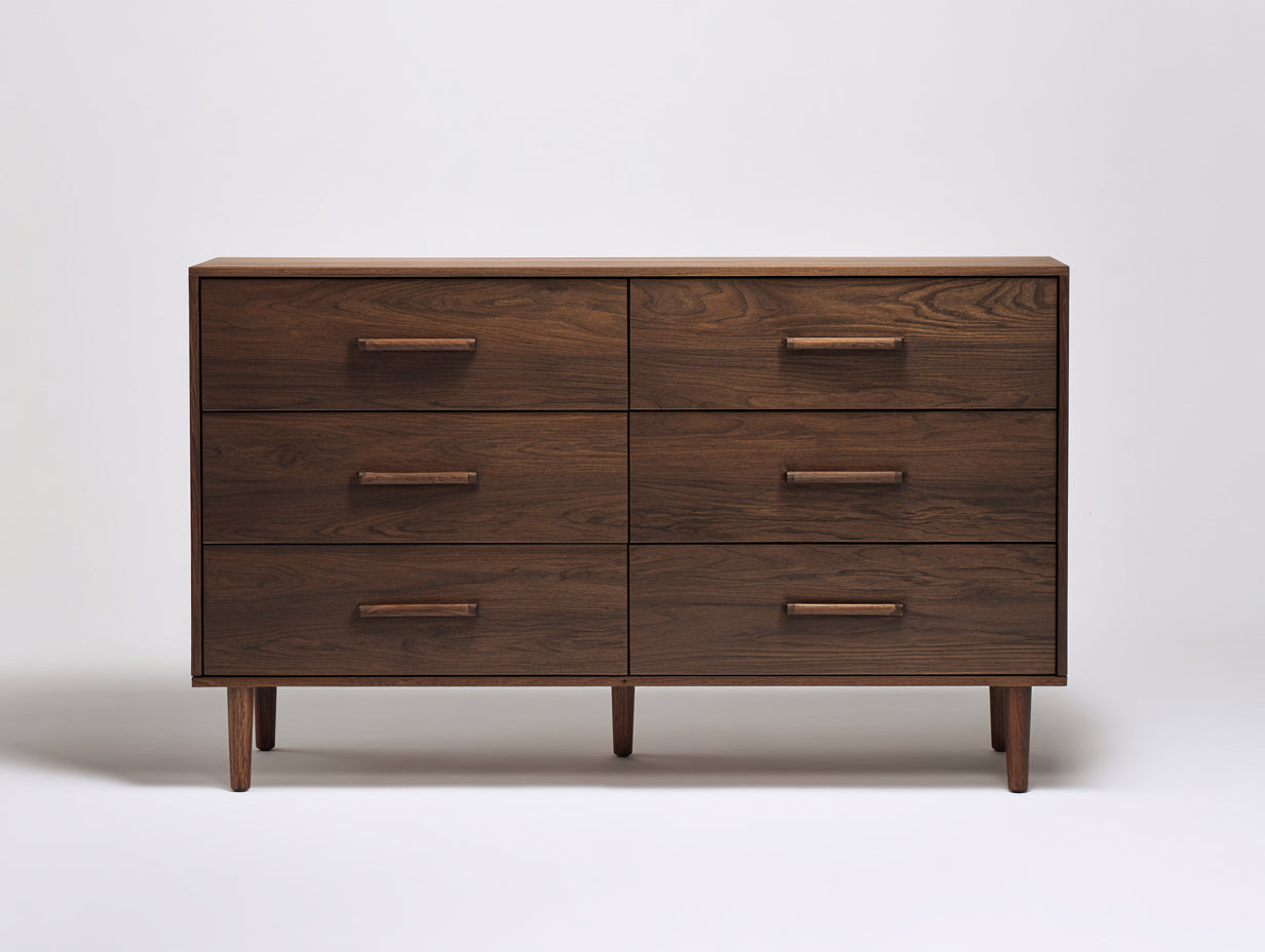 Cassettiera - Legno - 152 x 47 x 86 cm - Marrone scuro - Contemporaneo