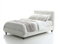 Letto singolo-Similpelle-216x108x112 cm-Bianco-Nero-Stile moderno