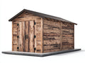 Casetta da giardino-Legno-268x198x224 cm-Marrone naturale-Marrone scuro-Nero-Grigio-Stile tradizionale con doppia porta e rivestimento orizzontale